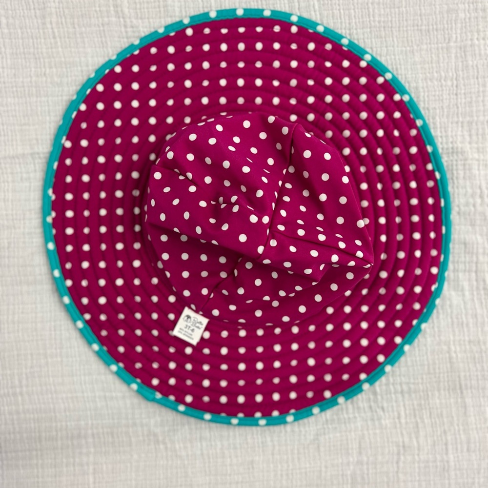 Reversible Polka Dot Ruffle Butts Sun Hat - Picture 2 of 3